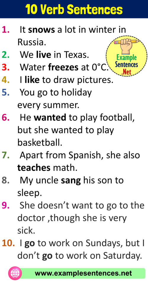 Sentence With Verb Examples