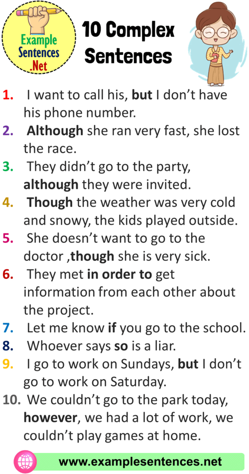 10 Examples of Complex Sentence, Complex Sentences Examples