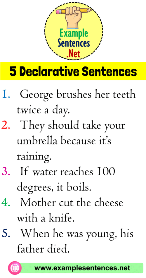 5 Example Of Declarative Sentence Definition And Example Sentences