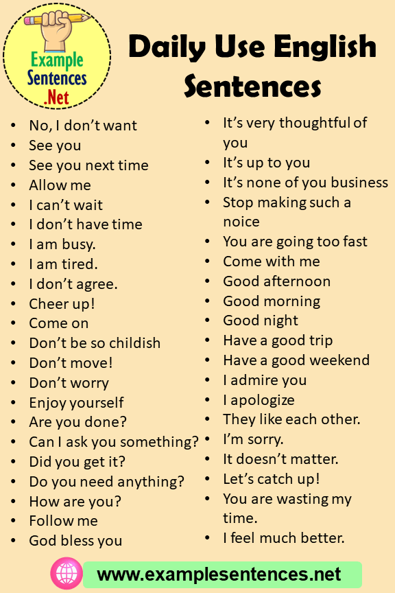38 Daily Use English Sentences