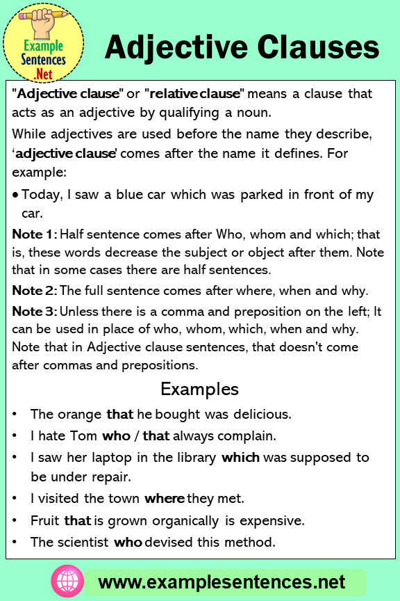 Adjective Clauses Definition and 6 Example Sentences