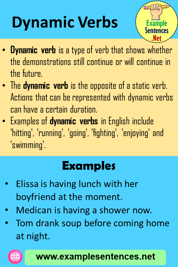 Dynamic Verbs, Definition and Example Sentences