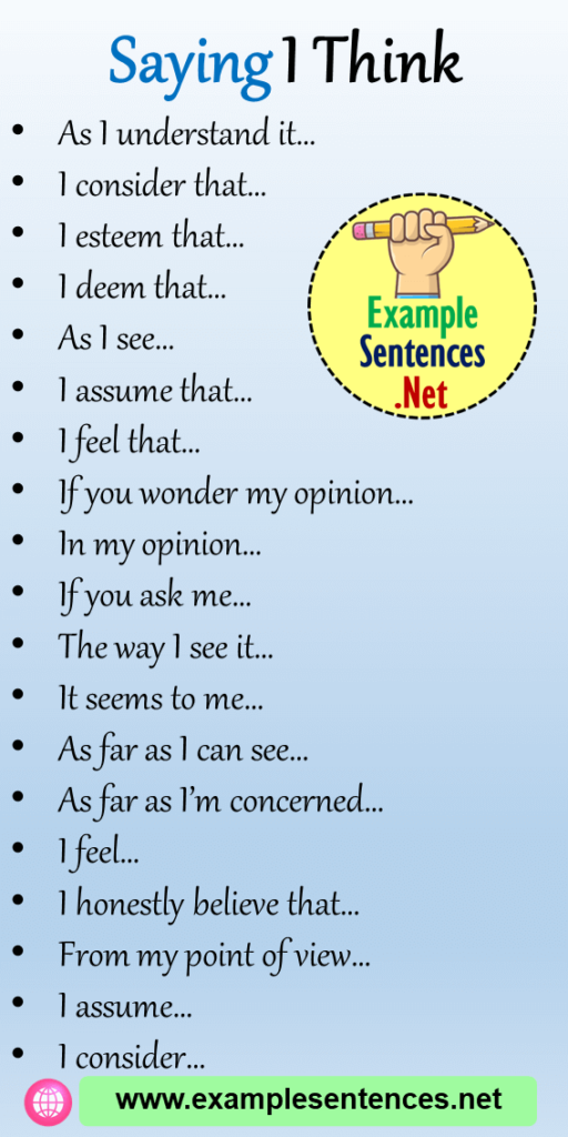 How to Say I think in English - Example Sentences