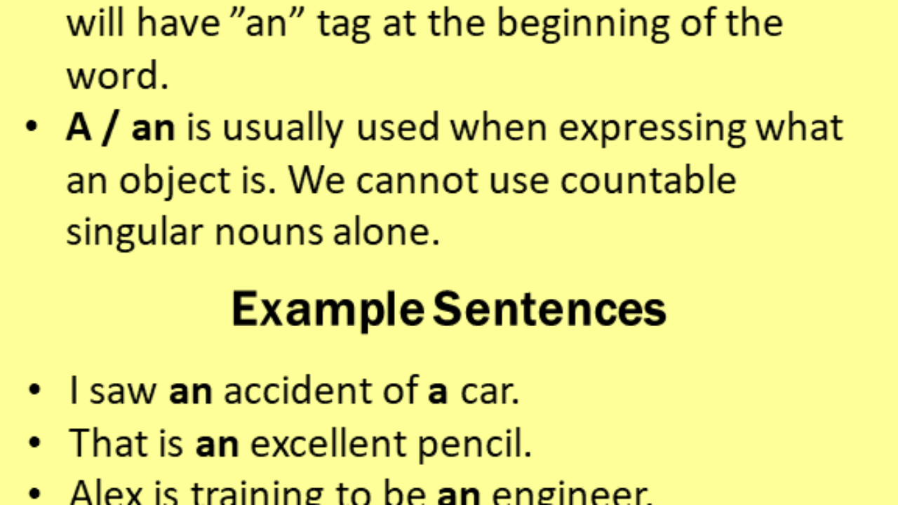 How To Use A An Articles Example Sentences Example Sentences