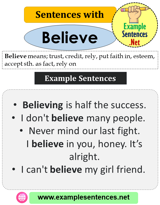 Sentences with Believe, Definition and Example Sentences