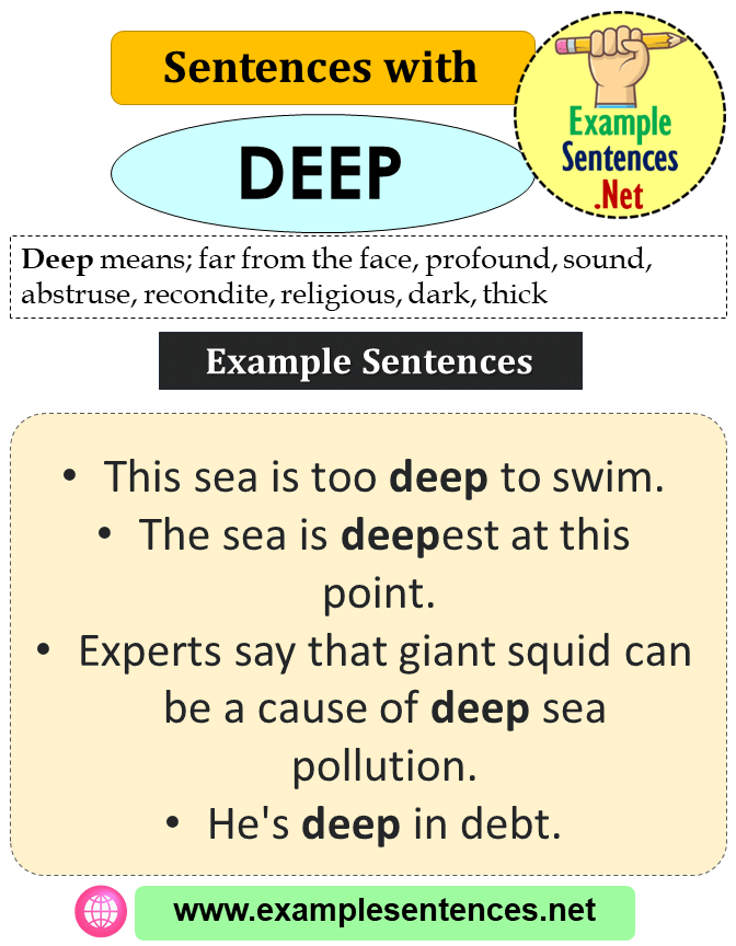 Sentences with Deep, Definition and Example Sentences