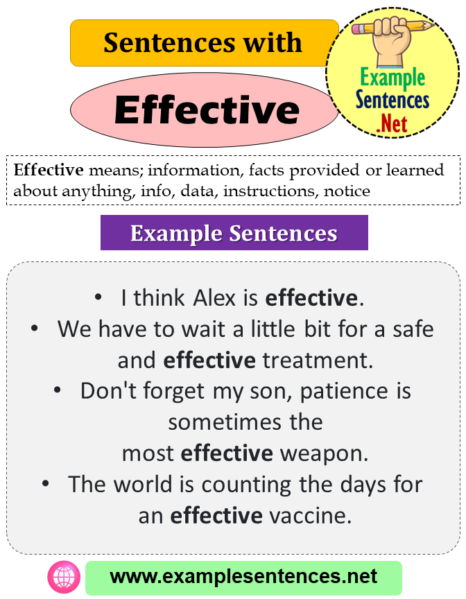 Sentences with Effective, Definition and Example Sentences