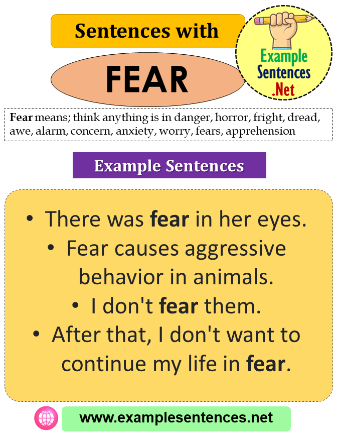 Example Sentence Using The Word Fear