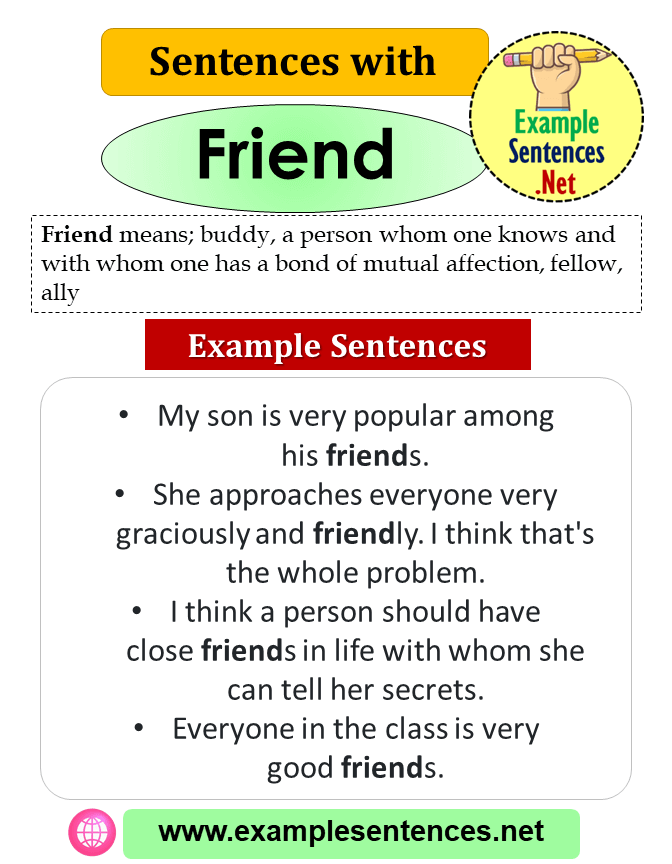 Sentences with Friend, Definition and Example Sentences