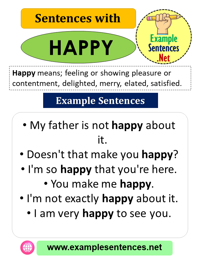 Sentences with Happy, Definition and Example Sentences
