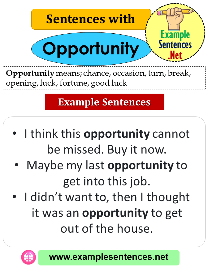 Sentences with Opportunity, Definition and Example Sentences