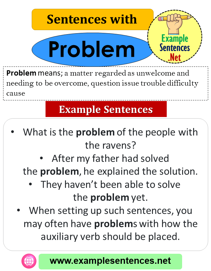 Sentences with Problem, Definition and Example Sentences
